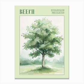 Beech Tree Atmospheric Watercolour Painting 1 Poster Canvas Print