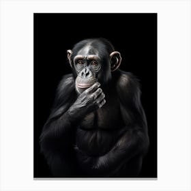 Photorealistic Thinker Monkey 6 Canvas Print