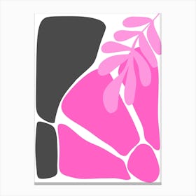Pink And Gray Leaves Canvas Print