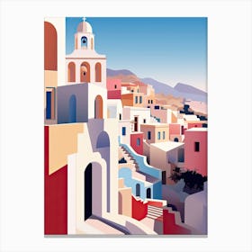 Santorini, Greece, Bold Outlines 1 Canvas Print