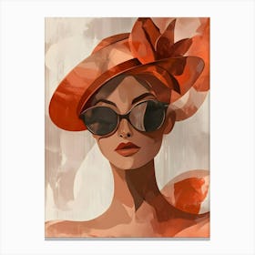 Lady In Red Hat 2 Canvas Print