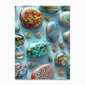 Collection Of Colorful Glass Beads Canvas Print
