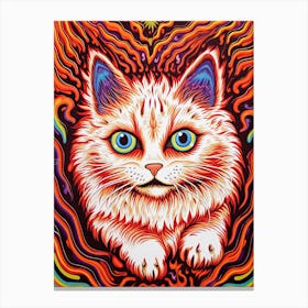 Louis Wain Kaleidoscope Psychedelic Cat 1 Canvas Print