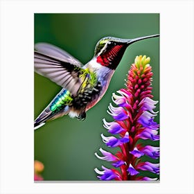 Male Ruby Throated Hummingbird-Reimagined 8 Canvas Print