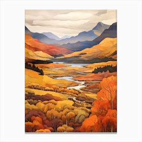 Autumn National Park Painting Fiordland National Park New Zealand 3 Canvas Print