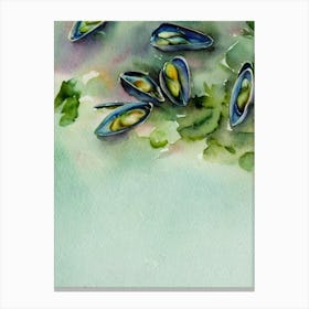 Mussels Storybook Watercolour Canvas Print