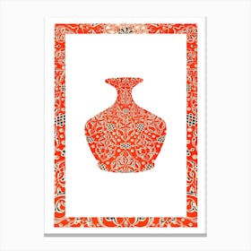 Vintage orange vase with frame artwork Canvas Print