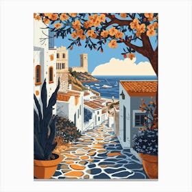 A Boho Style Illustration Of Rhodes Canvas Print