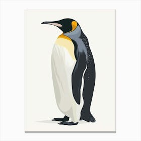 King Penguin Cuverville Island Minimalist Illustration 3 Canvas Print