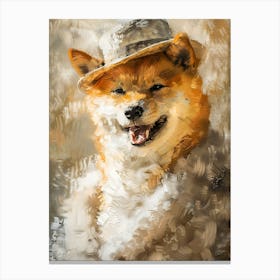 Oil Painting Smiling Shiba Inu 15 Canvas Print