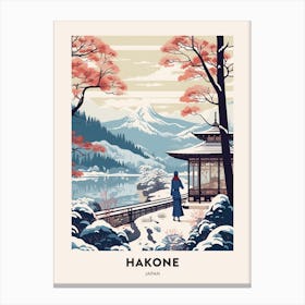 Vintage Winter Travel Poster Hakone Japan 3 Canvas Print