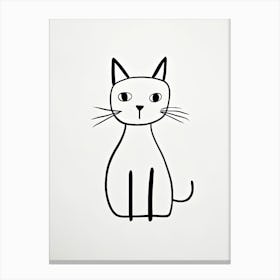 Cat One Line Art 3 Canvas Print