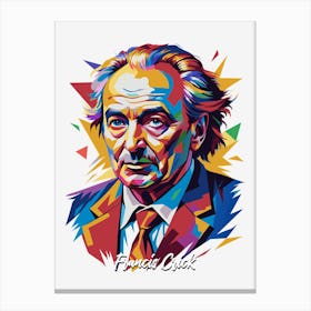 Francis Crick 02 Portrait WPAP Pop Art Canvas Print