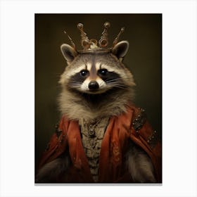 Vintage Portrait Of A Tres Marias Raccoon Wearing A Crown