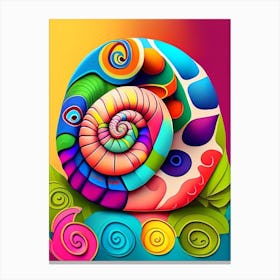 Snail With Colourful Background Patchwork Canvas Print
