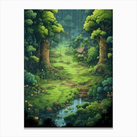 Iwokrama Forest Reserve Pixel Art 1 Canvas Print