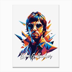 Oasis Liam Gallagher 02 Portrait Music Icon Style WPAP Pop Art Canvas Print