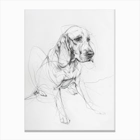 Minimalist Beagle Dog Charcoal Line 1 Canvas Print