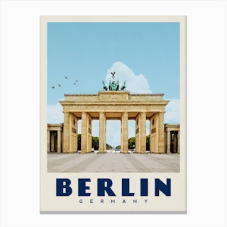 Berlin Germany Travel Poster Canvas Print