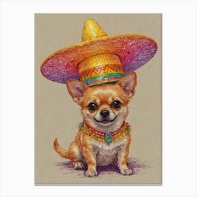 Chihuahua With Sombrero Stampe su tela