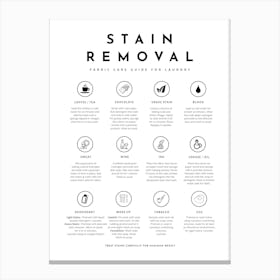 Laundry Room Decor Stain Removal Guide Canvas Print