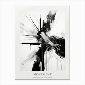 Movement Abstract Black And White 4 Poster Canvas Print