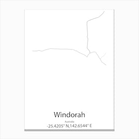 Windorah,Australia Minimalist Map Toile