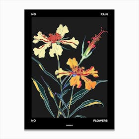 No Rain No Flowers Poster Marigold 2 Canvas Print