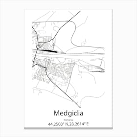 Medgidia,Romania Minimalist Map Leinwandbilder