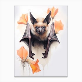 Indian Flying Fox Vintage Illustration 3 Canvas Print