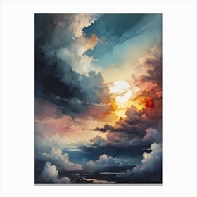 Abstract Glitch Clouds Sky (43) Canvas Print