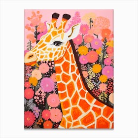 Giraffe Portrait With Patterns 1 Canvas Print