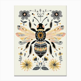 Colourful Insect Illustration Bee 9 Canvas Print