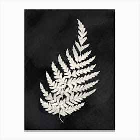 Fern Leaf Black and White 1 Canvas Print