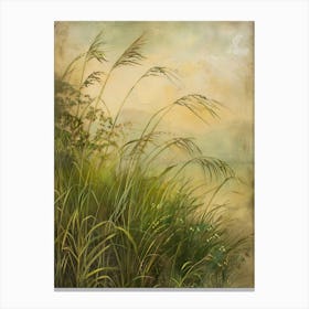 Grass field with wind Canvas Print