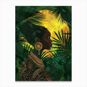 African Woman In The Jungle Canvas Print