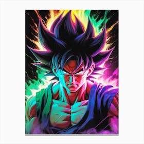 Goku Dragon Ball Z Neon Iridescent (2) Canvas Print