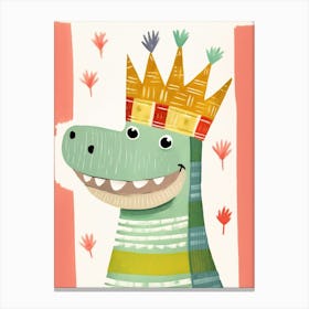 Little Iguana 2 Wearing A Crown Canvas Print