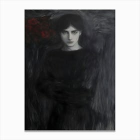 Dark Gothic Woman In Black Canvas Print