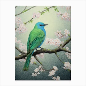 Ohara Koson Inspired Bird Painting Bluebird 2 Canvas Print