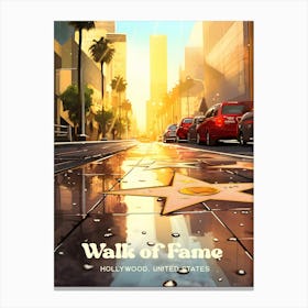 Hollywood Walk of Fame Star Travel Art Canvas Print