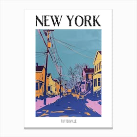 Tottenville New York Colourful Silkscreen Illustration 2 Poster Canvas Print