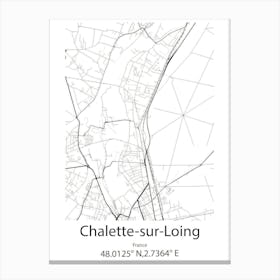 Chalette Sur Loing,France Minimalist Map Canvas Print