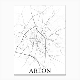 Arlon, Luxembourg, Belgium, City Map, Black And White Fade Design Leinwandbild