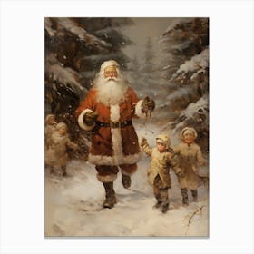 Santa Claus In The Snow Canvas Print