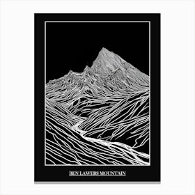 Ben Lawers Mountain Line Drawing 3 Poster Canvas Print