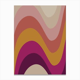 Retro Mod Abstract Wave Shapes in Pink Yellow and Fuchsia Canvas Print