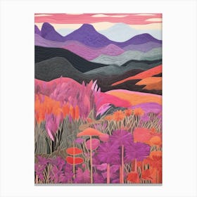 Mount Apo Philippines 1 Colourful Mountain Illustration Canvas Print