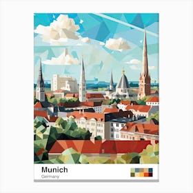 Munich, Germany, Geometric Illustration 4 Poster Canvas Print