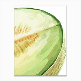 Honeydew Melon Close Up Illustration 3 Canvas Print